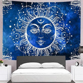 Lofaris White Blue Art Decor Mandala Divination Wall Tapestry